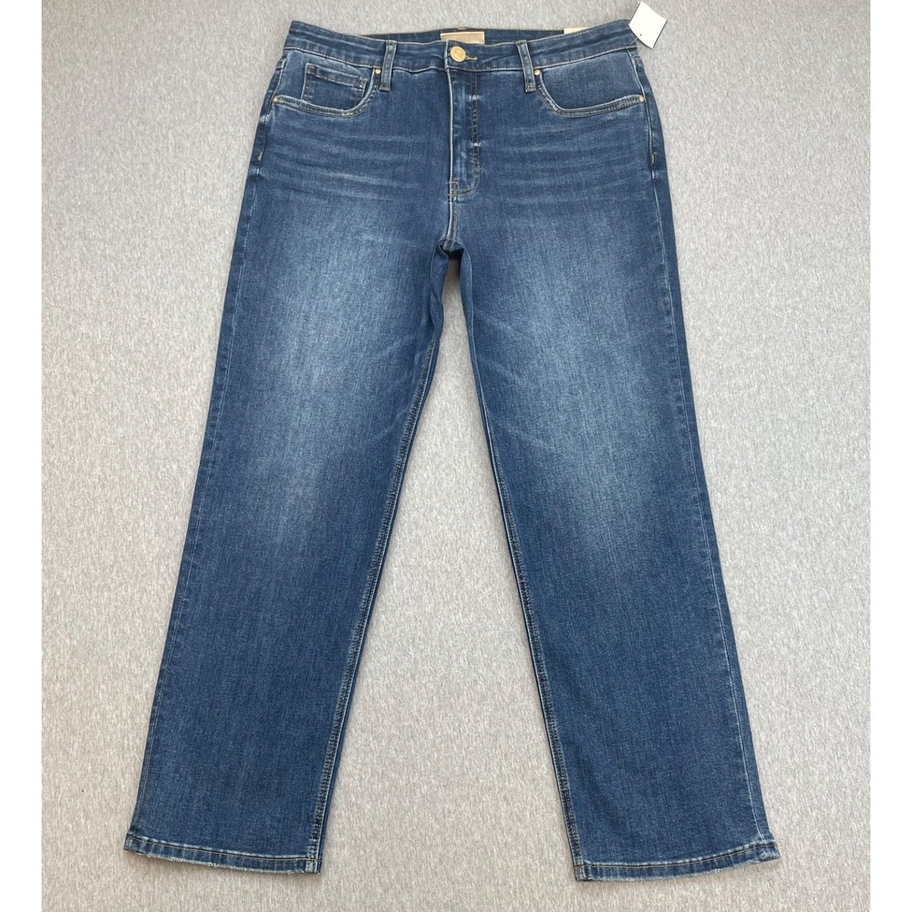 Kut From The Kloth Jeans Womens 14 Blue Cotton Stretch Elizabeth Straight NWT